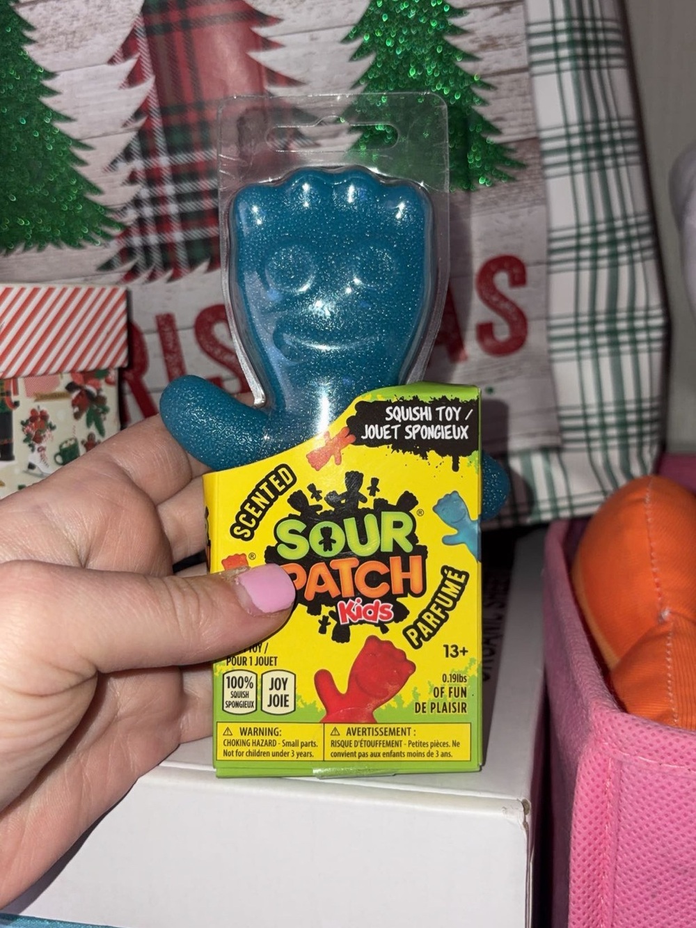 New in box ; Sour Patch Kids Scented Blue Glitter Squish Toy